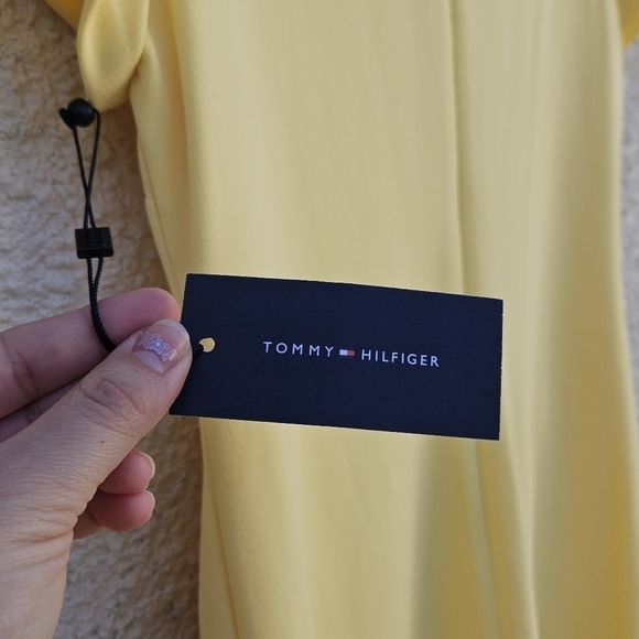 NWT Tommy Hilfiger light yellow faux pocket retro sheath dress size 12 - Picture 4 of 7